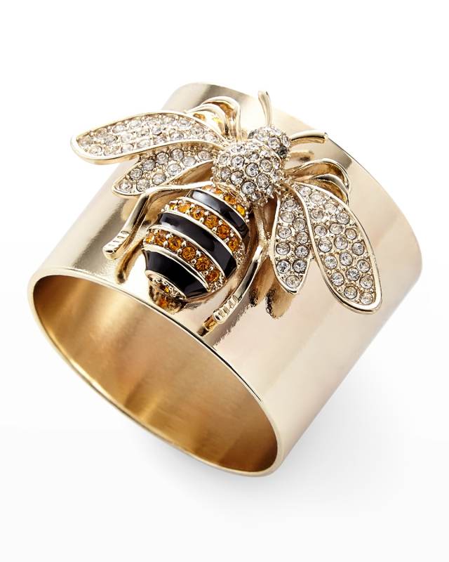 Striped Bee Napkin Rings, Set of 2